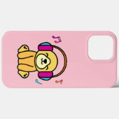 幸せな笑顔のベビー犬のヘッドフォンで子犬。 Case-Mate iPhoneケース (裏面 (横))