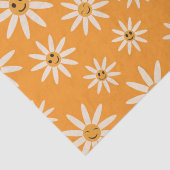 幸せな笑顔のレトロな花のパターン 薄葉紙 (詳細)