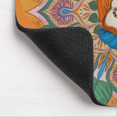 幸せな笑顔の仏像bodhiリーフマンダラ マウスパッド (コーナー)