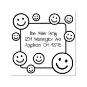 幸せな笑顔の顔アドレス自己インクスタンプ セルフインキングスタンプ (デザイン)