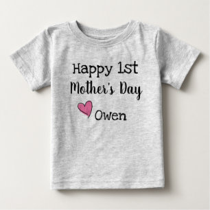 幸せな第1母の日のワイシャツ ベビーTシャツ