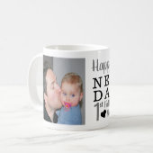 幸せな第1父の日の新しいパパの写真 コーヒーマグカップ (正面左)