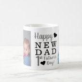 幸せな第1父の日の新しいパパの写真 コーヒーマグカップ (中央)