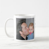 幸せな第1父の日の新しいパパの写真 コーヒーマグカップ (左)