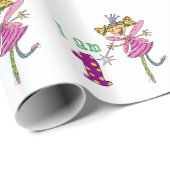 幸せな第1誕生日の女の子(ピンクの王女の妖精) ラッピングペーパー (ロールコーナー)