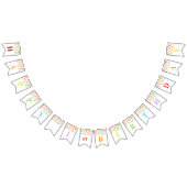 幸せな第1誕生日の旗の虹の紙吹雪 バンティングフラッグ (全)