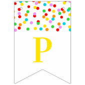 幸せな第1誕生日の旗の虹の紙吹雪 バンティングフラッグ (第3の旗)