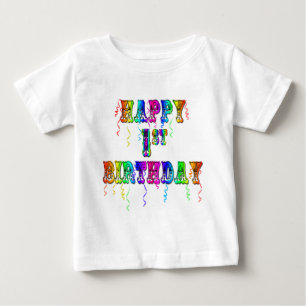 幸せな第1誕生日のTシャツ ベビーTシャツ