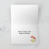 幸せな第1誕生日Caterpiller -蝶 カード (内部)