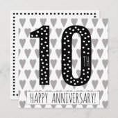 幸せな第10記念日! -挨拶状 サンキューカード (正面/裏面)