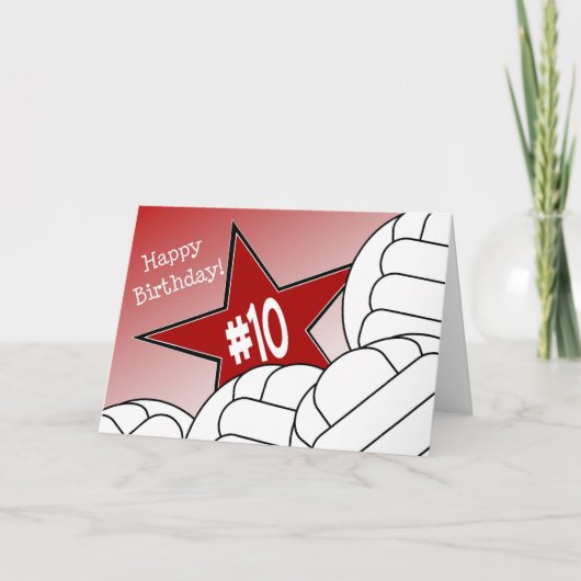 幸せな第10誕生日、バレーボールの星! カード (正面)