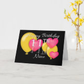 幸せな第11誕生日の姪 カード (黄色い花)