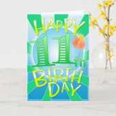 幸せな第11誕生日 カード (黄色い花)