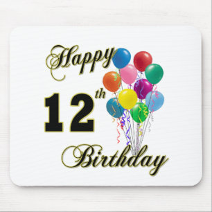 幸せな第12誕生日プレゼントおよび誕生日の服装 マウスパッド
