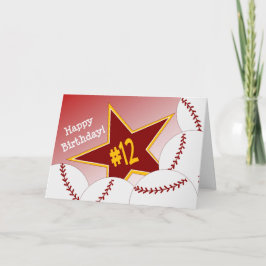 幸せな第12誕生日、ソフトボールの星! カード