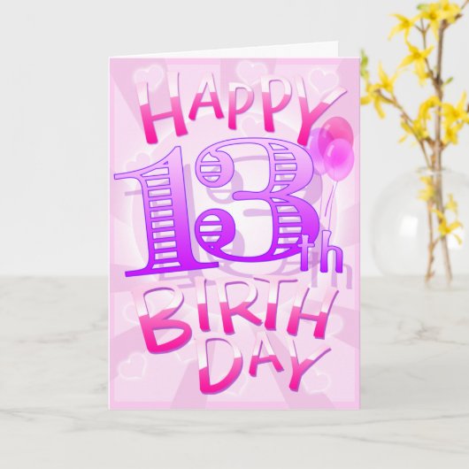 幸せな第13誕生日 カード (黄色い花)