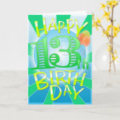 幸せな第13誕生日 カード (黄色い花)