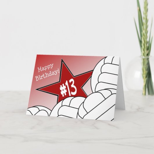 幸せな第13誕生日、バレーボールの星! カード (正面)