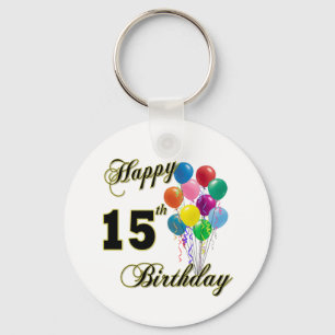 幸せな第15誕生日プレゼントおよび誕生日の服装 キーホルダー