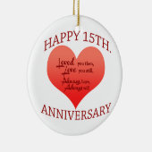 幸せな第15。 記念日 セラミックオーナメント (右)
