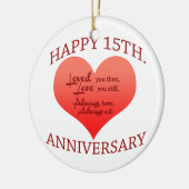 幸せな第15。 記念日 セラミックオーナメント (左)