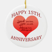 幸せな第15。 記念日 セラミックオーナメント (裏面)