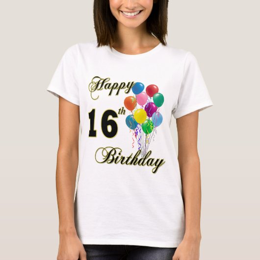幸せな第16誕生日のTシャツ Tシャツ (正面)
