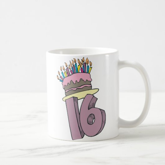 幸せな第16誕生日! コーヒーマグカップ (右)
