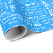 幸せな第16青い誕生日 ラッピングペーパー (ロールコーナー)