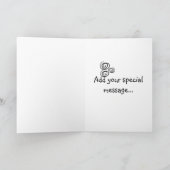 幸せな第18誕生日の写実的で青いターコイズの名前 カード (内部)