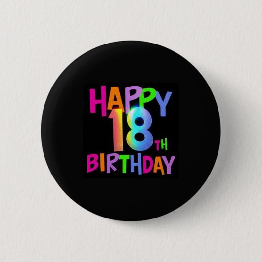 幸せな第18誕生日の数々のな色 缶バッジ (正面)