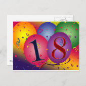 幸せな第18誕生日! ポストカード (正面/裏面)
