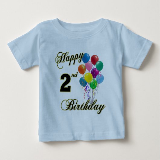 幸せな第2誕生日のワイシャツおよび誕生日の服装 ベビーTシャツ (正面)