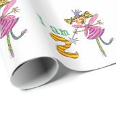 幸せな第2誕生日の女の子(ピンクの王女の妖精) ラッピングペーパー (ロールコーナー)