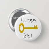 幸せな第21誕生日のバッジ 缶バッジ (正面&裏面)