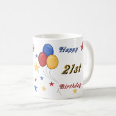 幸せな第21誕生日のマグ コーヒーマグカップ (正面右)