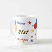 幸せな第21誕生日のマグ コーヒーマグカップ (正面左)