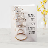 幸せな第21誕生日 カード (黄色い花)