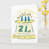 幸せな第21誕生日! カード (黄色い花)