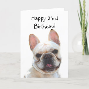 幸せな第23誕生日のフレンチ・ブルドッグの挨拶状 カード