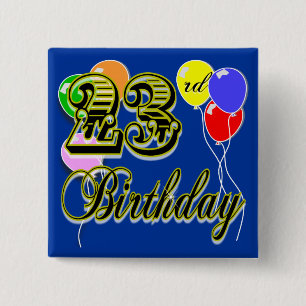 幸せな第23誕生日の商品 缶バッジ