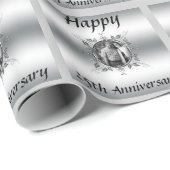 幸せな第25記念日のパーソナライズな写真 ラッピングペーパー (ロールコーナー)