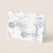 幸せな第25銀製の結婚記念日ホイルカード 箔カード (正面)