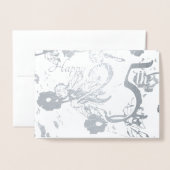 幸せな第25銀製の結婚記念日ホイルカード 箔カード (封筒付き正面)