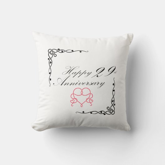 幸せな第29記念日の枕 クッション (正面)
