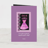 幸せな第3誕生日のプリンセス-ピンクの服及び蝋燭 カード (裏面)