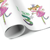 幸せな第3誕生日の女の子(ピンクの王女の妖精) ラッピングペーパー (ロールコーナー)