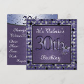 幸せな第30誕生日のパーティの招待状 招待状 (正面/裏面)