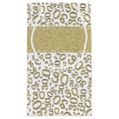 幸せな第30誕生日の金ゴールドおよび白い数パターン スモールペーパーバッグ (裏面)