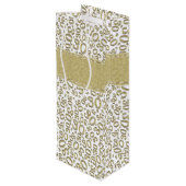 幸せな第30誕生日の金ゴールドおよび白い数パターン ワインギフトバッグ (裏面アングル)